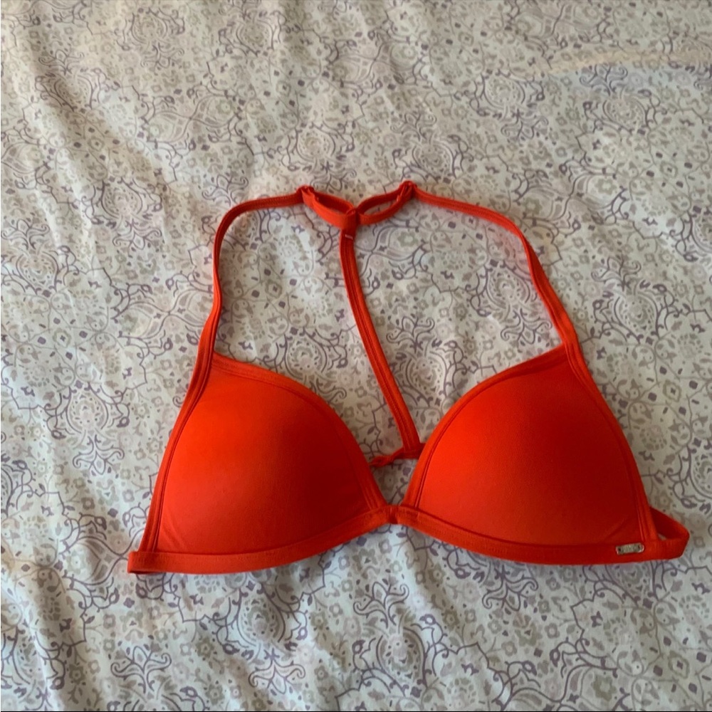 Women’s Pink Active Size Smaill Push-Up Wire-Free Red Swimsuit Top/Sport Bra